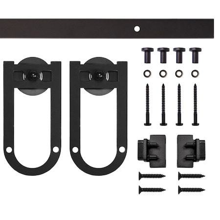 Quiet Glide Soft Close 60" Black Horseshoe Mini Single Barn Door Hardware NT.1310.08.08-60-SC